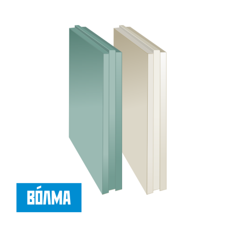 Пазогребневая плита гипсовая полнотелая ВОЛМА (ПГП), 80 мм 